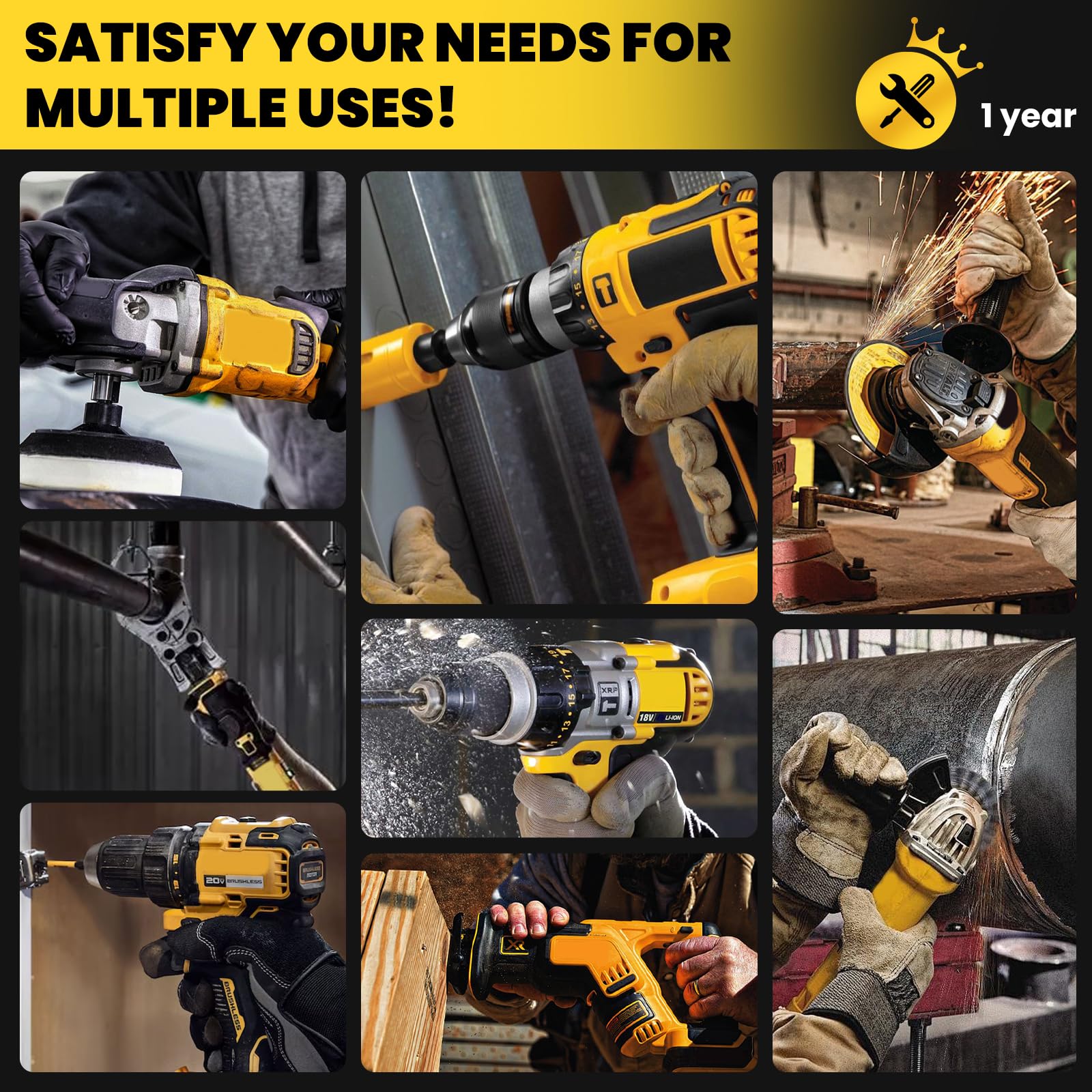 Batería de 4 x 18 V y 5,0 Ah (DCB184) para Dewalt herramientas eléctricas compatibles con baterías de 18 V y 5,0 Ah (DCB184, DCB180, DCB181, DCB182, DCB200, DCB201, DCB201-2, DCB200-2, DCB204-2)