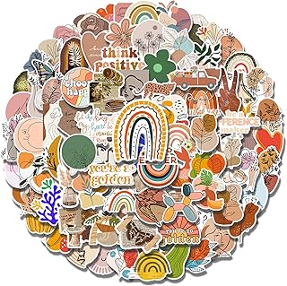 100 Pcs Boho Aesthetic Stickers Minimalist Abstract Line Art Decor for Water Bottle,Laptop,Phone,Skateboard Stickers for T...