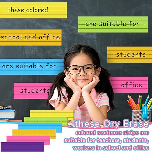 Miniatura 7 de SATINIOR 24 tiras magnéticas de frases de 3 x 12 pulgadas, 3 x 24 pulgadas, 6 colores, tiras magnéticas con rayas de arco iris, tiras magnéticas