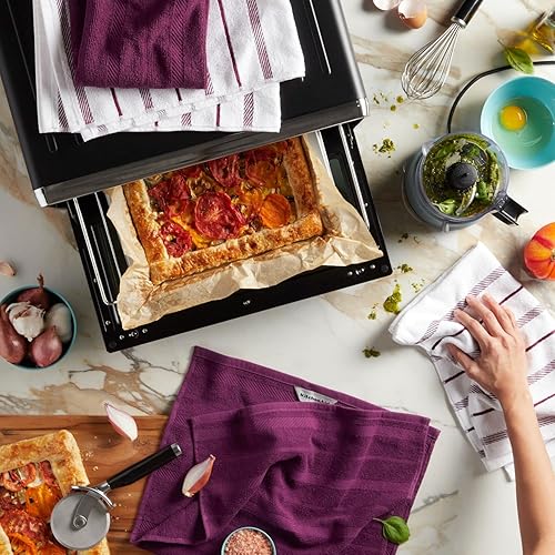 Vista 27 de KitchenAid Albany - Juego de 4 toallas de cocina, aguamarina/blanco, 16 x 26 pulgadas Aqua