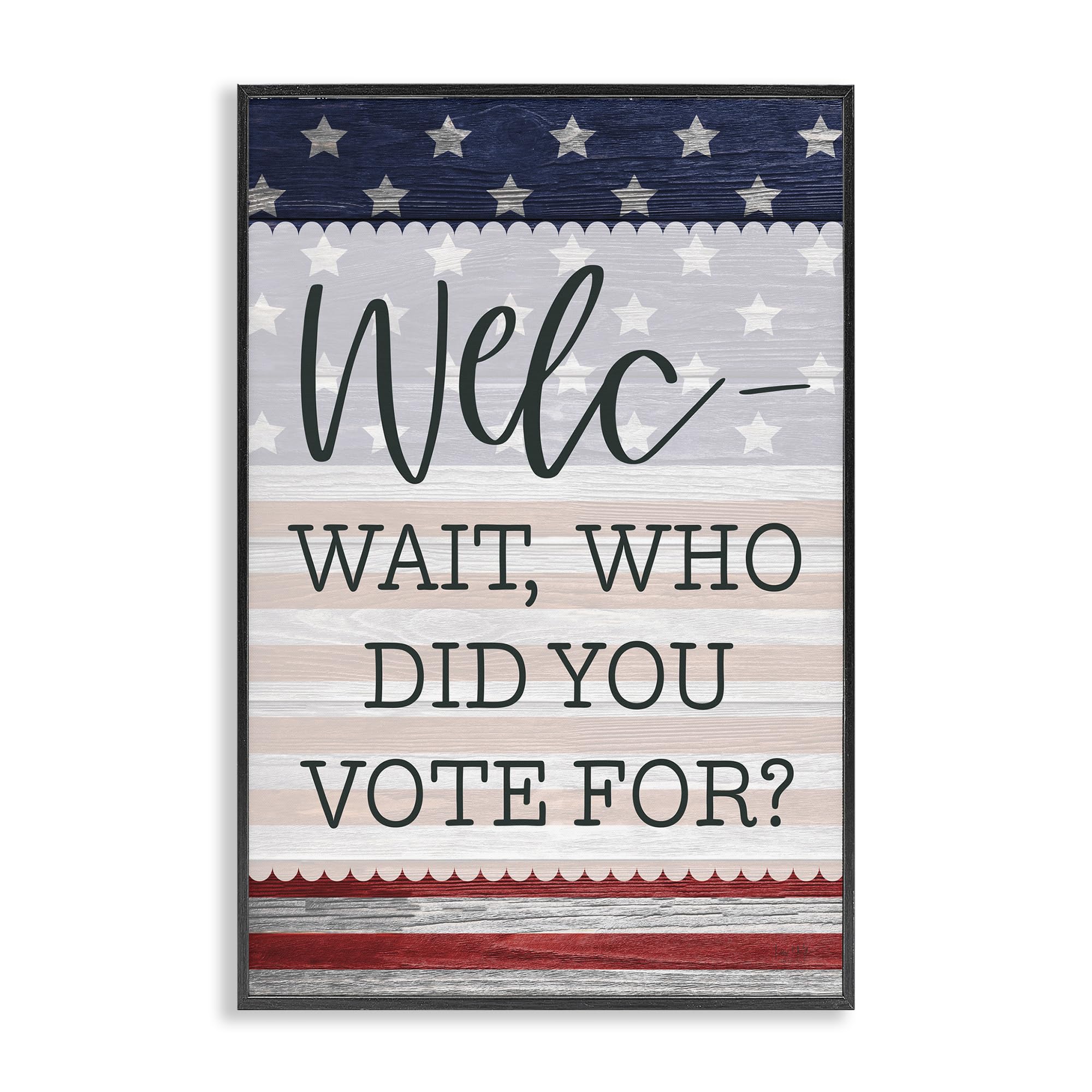 Stupell Industries Political Welcome Sign Black Framed Giclee Art, design by Lux + Me Designs, 24 x 16
