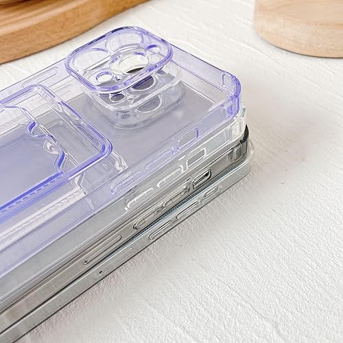 Miniatura 6 de DEFBSC Funda para iPhone 13 Pro Max, funda transparente para teléfono con tarjetero trasero, funda delgada protectora de TPU suave que absorbe los