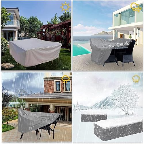 Miniatura 7 de Funda para muebles de patio al aire libre, funda rectangular resistente para mesa de patio, funda de sofá al aire libre, funda impermeable para