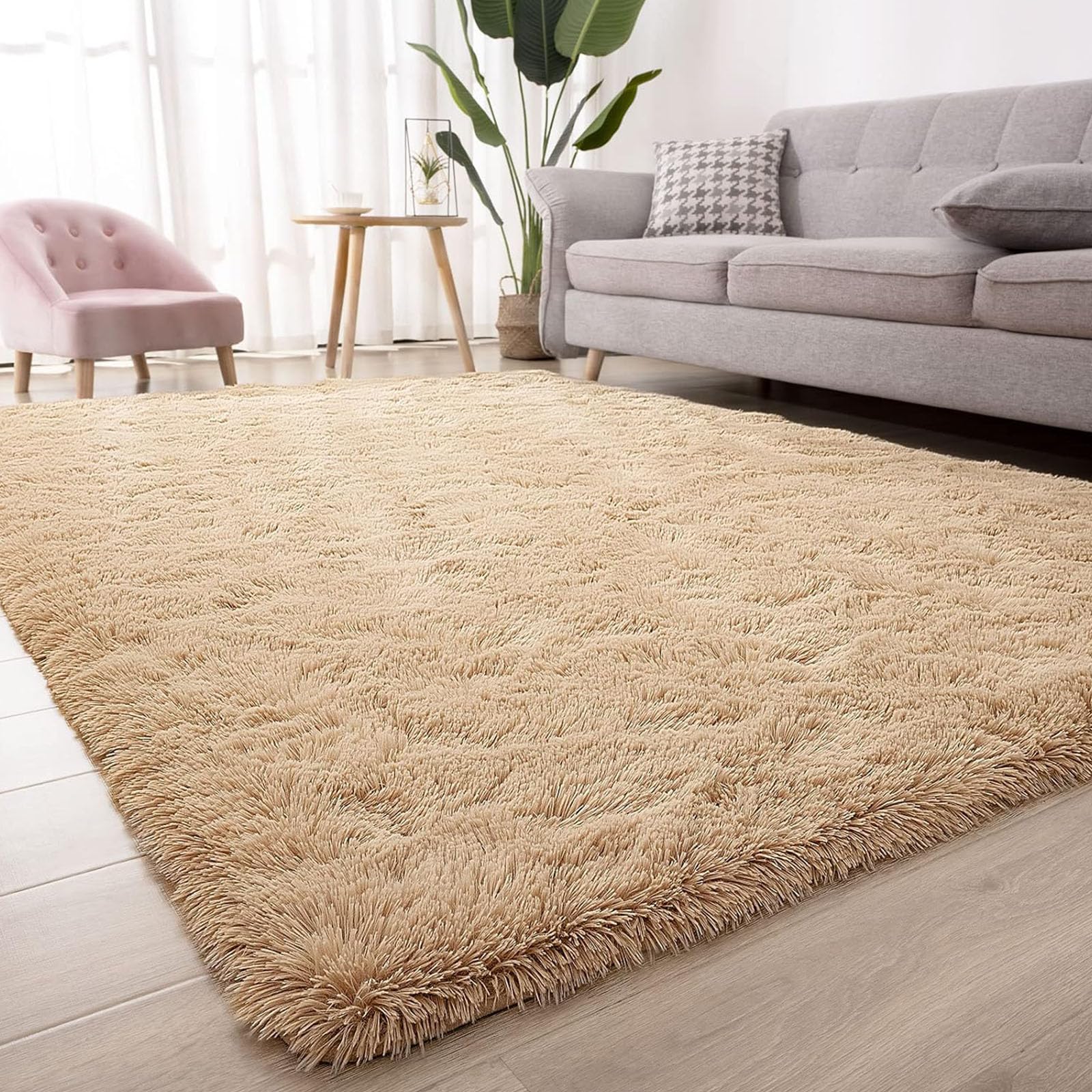 Tapis moelleux pour chambre d'enfant shaggy antidérapant