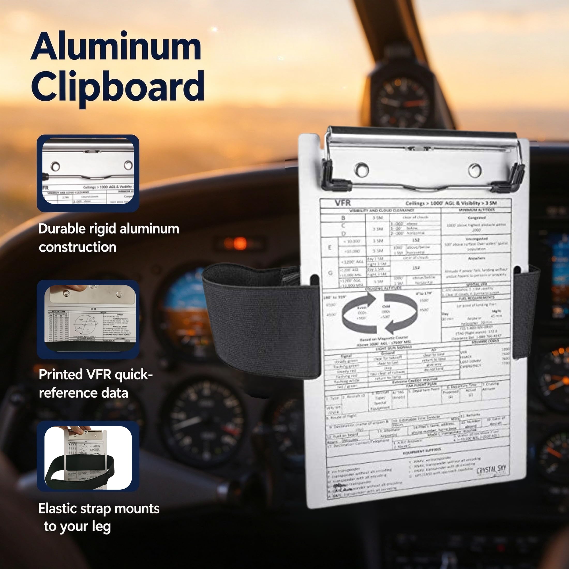 Amazon.com: Crystal Pilot Kneeboard to iPad Mini6,with VFR-IFR