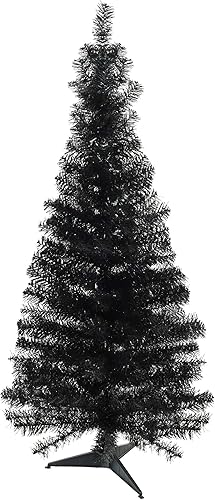 Northlight - Árbol de Navidad artificial de espumillón negro, sin luces, 4 pies x 24 pulgadas