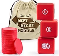 Vista 1 de GoSports Left Right Middle Giant Dice Game - Foam or Wood Dice - 3.5" for Indoor/Outdoor Play