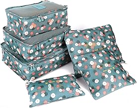 Sajani 6 pcs Cloth Organizer Laundry Pouch, Travel Luggage Packing Organizers with Waterproof Bag, Undergarments & Cloth Storage Organizer Bag (Multicolor) (Printed)