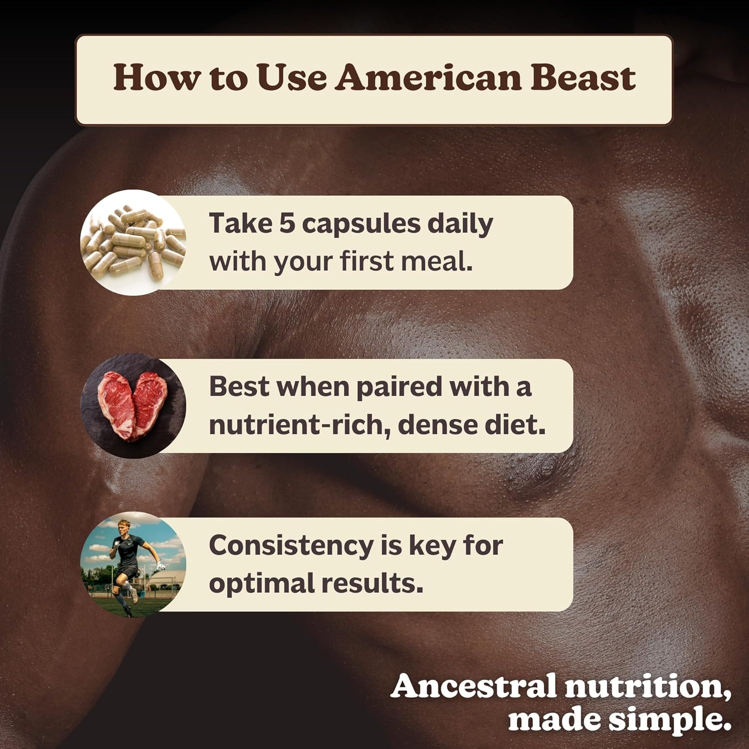 MK Supplements American Beast, Bison Organ Supplement for Athletes, Supports Strength, Endurance & Recovery, Freeze-Dried, Non-GMO, Bison Liver & Bison Heart, 30 Servings (3,000 mg Each) - Image 9