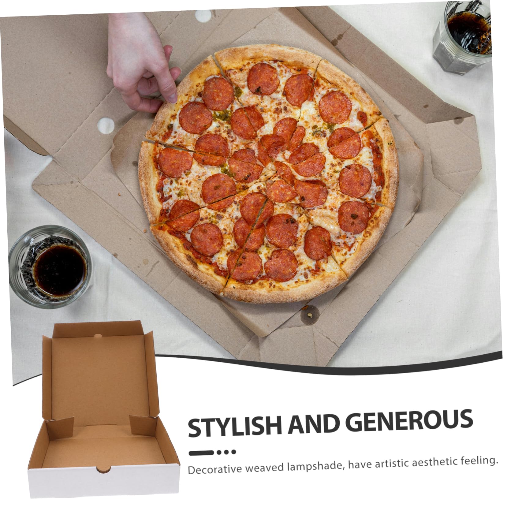 Scatola Pizza Bianca in Carta Kraft Ondulata, 30 Pezzi | Formato 6 Pollici, Imballaggio da Asporto, Conserva Freschezza e Praticità per Confezioni Alimentari