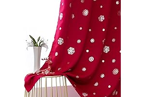 LORDTEX Stunning Snowflake Foil Print Christmas Curtains