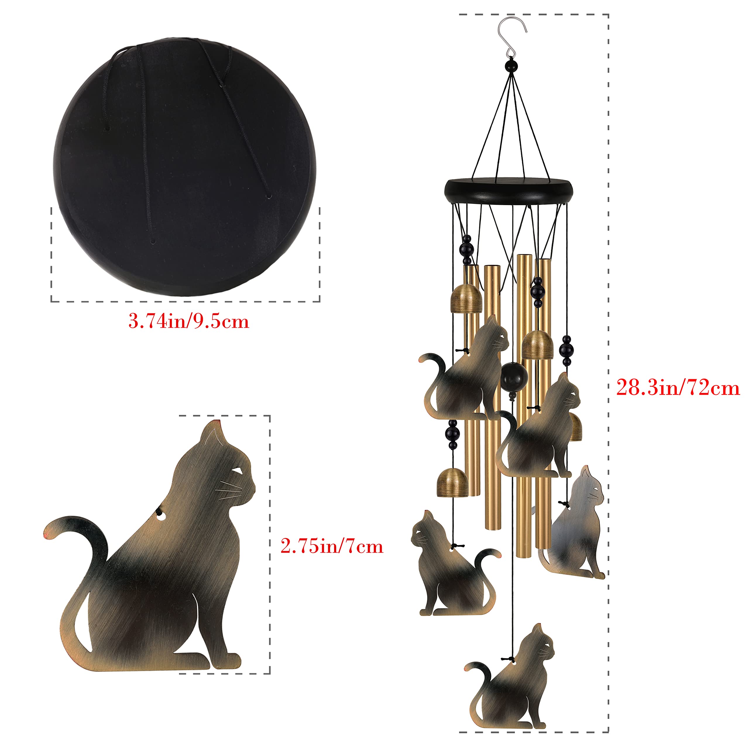 Amazon.co.jp: 猫風鈴 外猫装飾用 モバイルメモリアル風鈴 大型風鈴 猫 