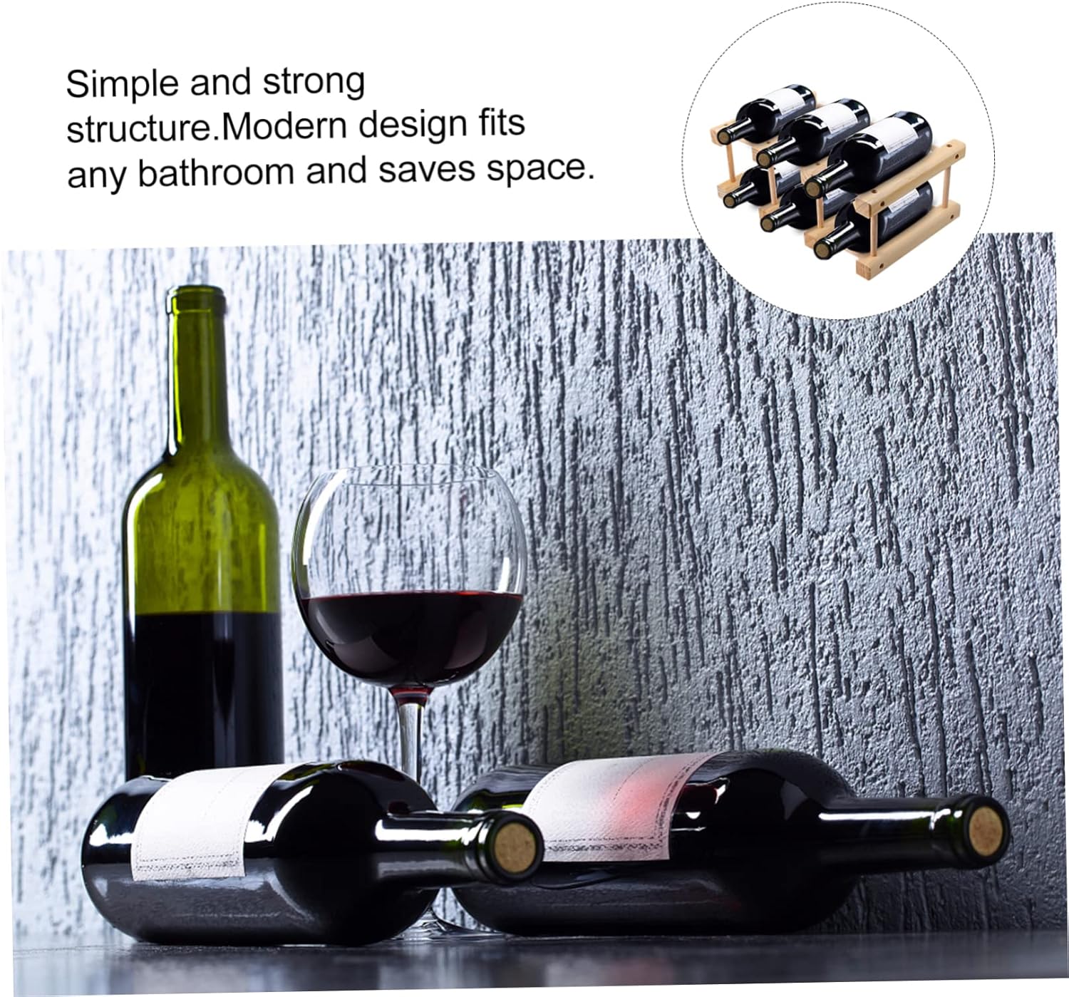 STOBAZA Solid Wood Wine Rack Wine Bottle Cradles Display Stand Wooden Rack for Countertop