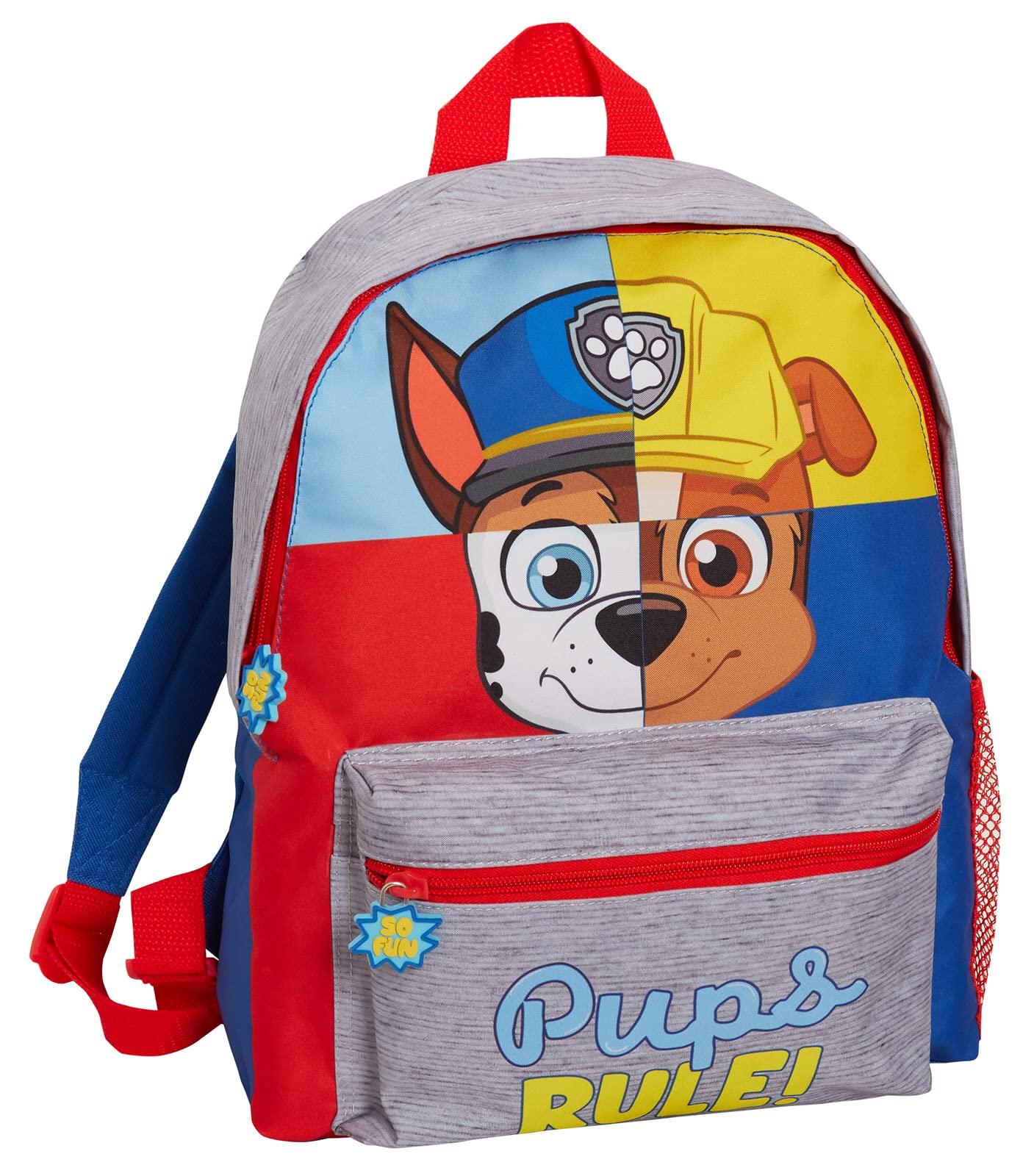 Paw PatrolBoys Paw Patrol Backpack Kids Chase Marshall Rubble Travel Rucksack School Nursery Lunch Bag, Grey, One Size, Backpack