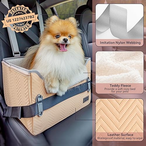 Vista 14 de PETSFIT - Asiento de automóvil para perros pequeños, portátil, con hebillas seguras patentadas, correa de clip, adecuado para mascotas pequeñas