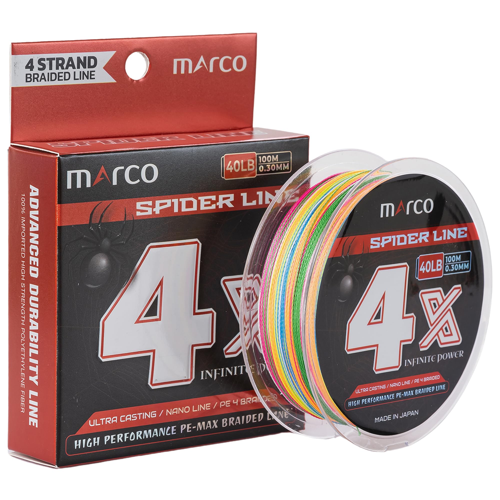 Marco 4X Braided Spider Fishing Line, High Performance PE-Max