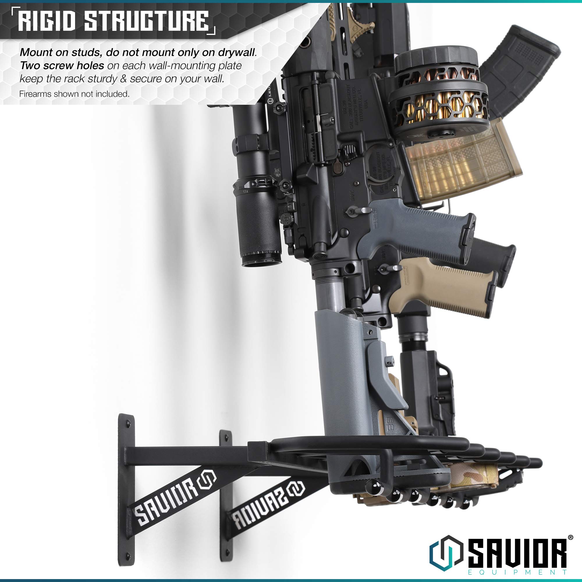 Savior Rifle Rack Snapklik.com : Savior Equipment Obsidian Black Wall-Mount Rifle Rack ...