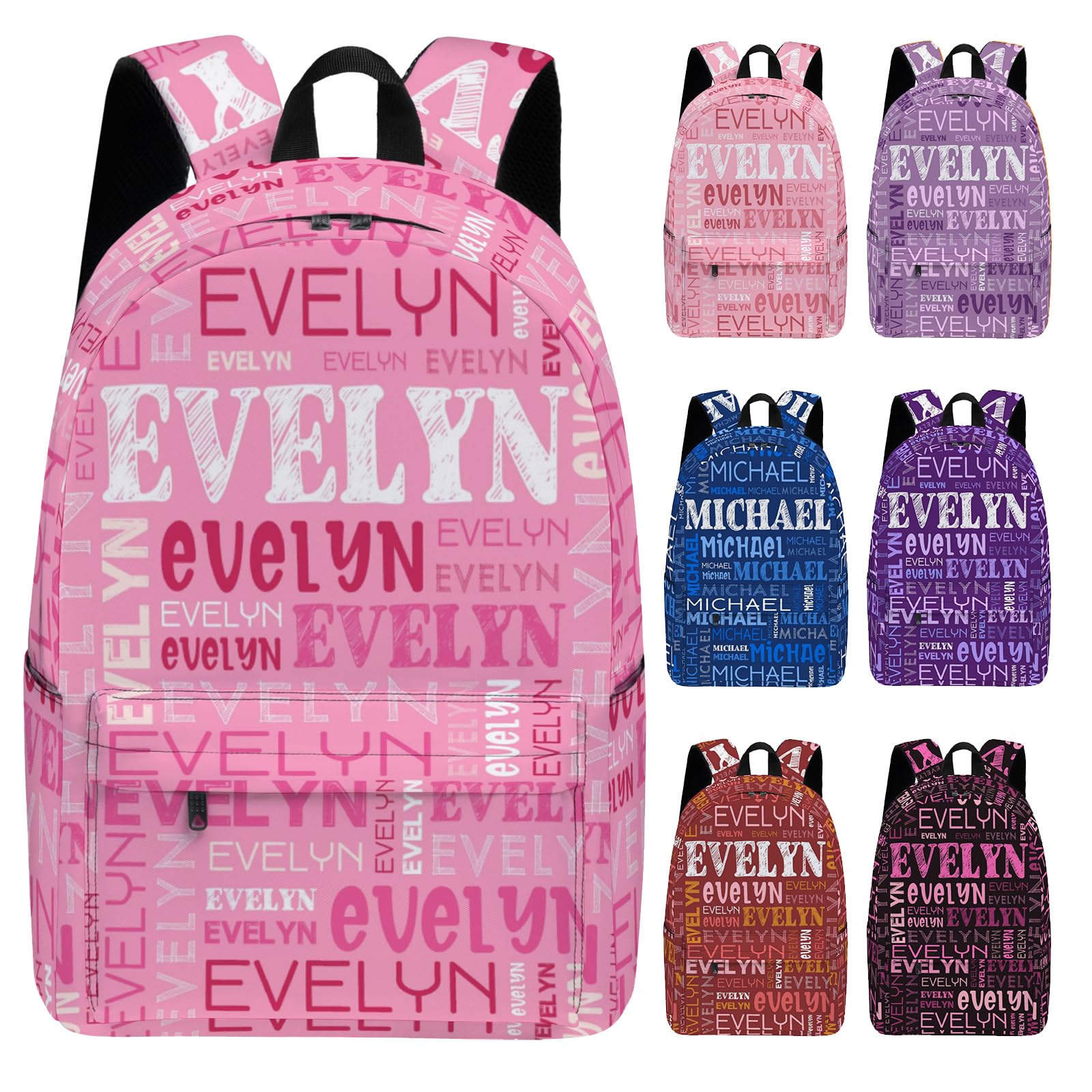 Custom Backpack for Girls Boys Kids, Personalized Backpacks with Name, Customized Student Bookbag for School Travel, Work