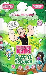 Popeye’s Spinach Sugar Free Gum | Stocking Stuffers, Holiday Candy, Party Favors | Topical Fruit Flavor Chewing Gum | Sugarless Gum, Vegan, Peanut Free, Candy Alternative | 1 Pack
