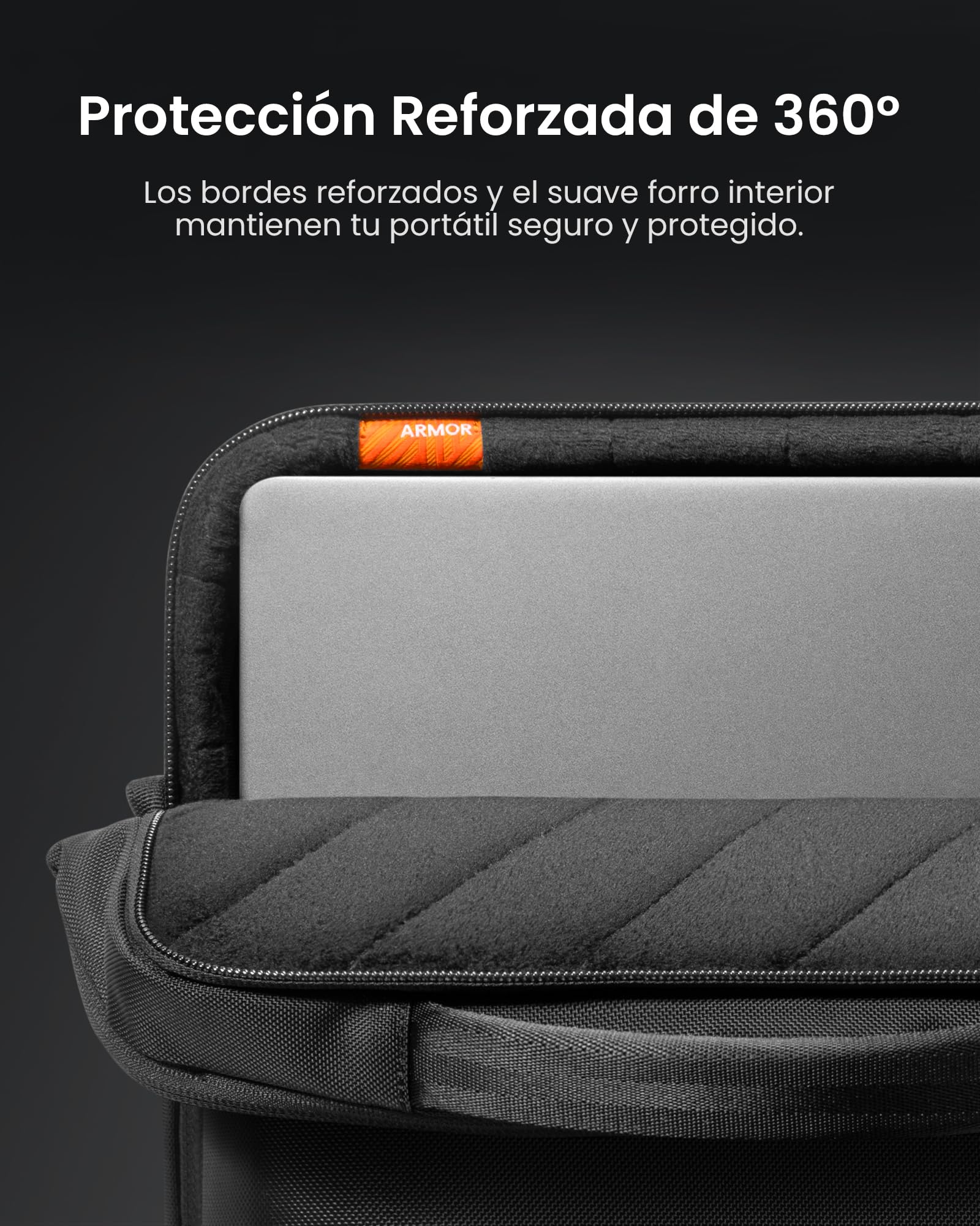 tomtoc 360° Protección Bolsa Bandolera para 14-16 Portátil, Tejido Cordura Ballistic Nylon, Resistente al Agua Funda Compatible con Macbook, Lenovo, HP, ASUS, Dell, Acer con accesorios