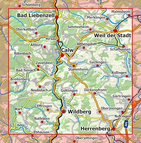 Calw - Weil der Stadt: Wanderkarte mit Radwegen, Blatt 48-539, 1 : 25 000, Aidlingen, Bad Liebenzell, Bad Teinach-Zavelstein, Gärtringen, Herrenberg, ... (NaturNavi Wanderkarte mit Radwegen 1:25 000)
