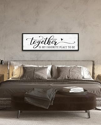 HLJ ART Together is My Favorite Place to Be Sign Couples Bedroom Wall Decor 12" x 40"