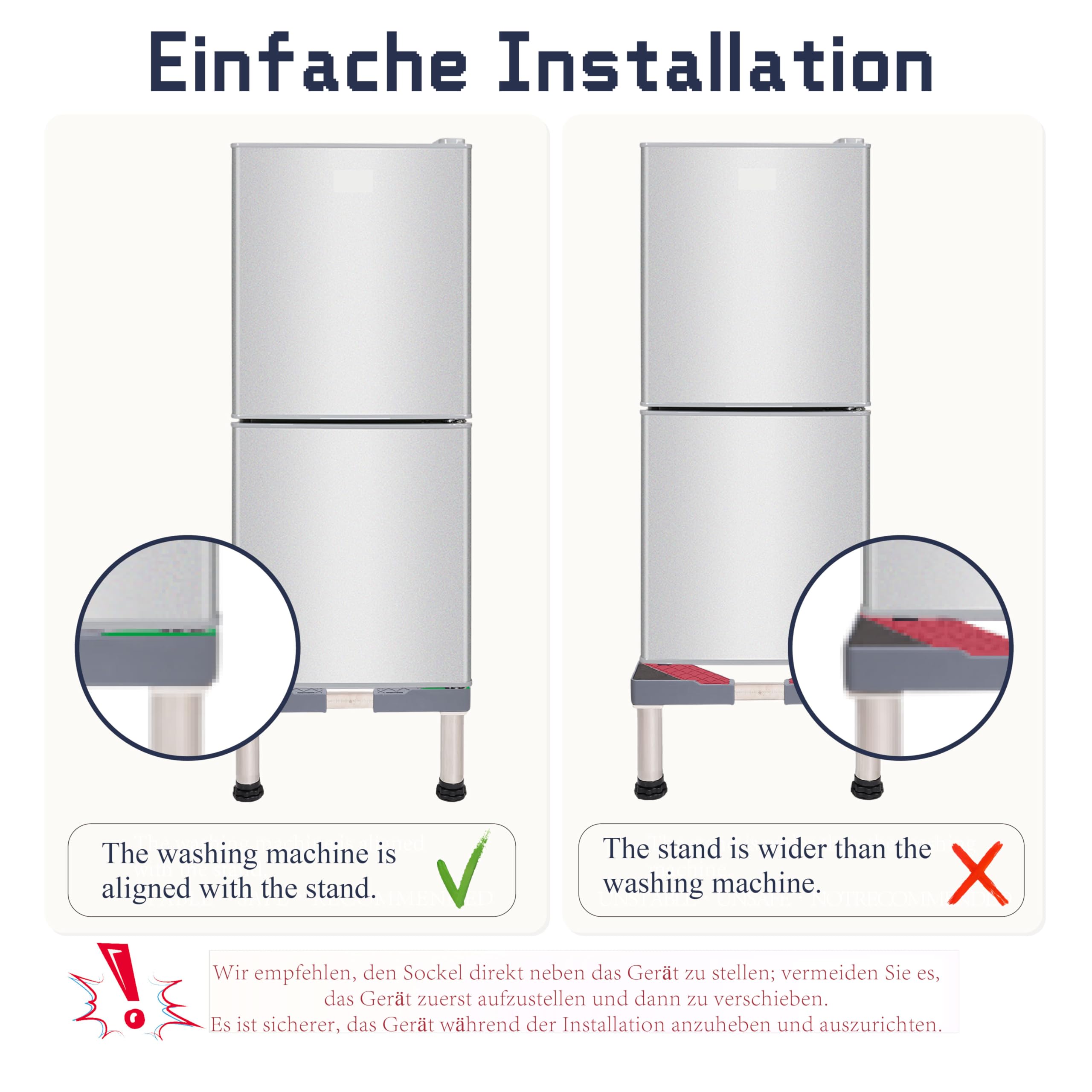 Mini-Kühlschrankständer mit feststellbar,Mini-Gefrierbox mit bodenschonend und feuchtigkeitsbeständig,Gefriergerät Unterschrank|für Keller Garage Kühlschrank geeignet (Grau)