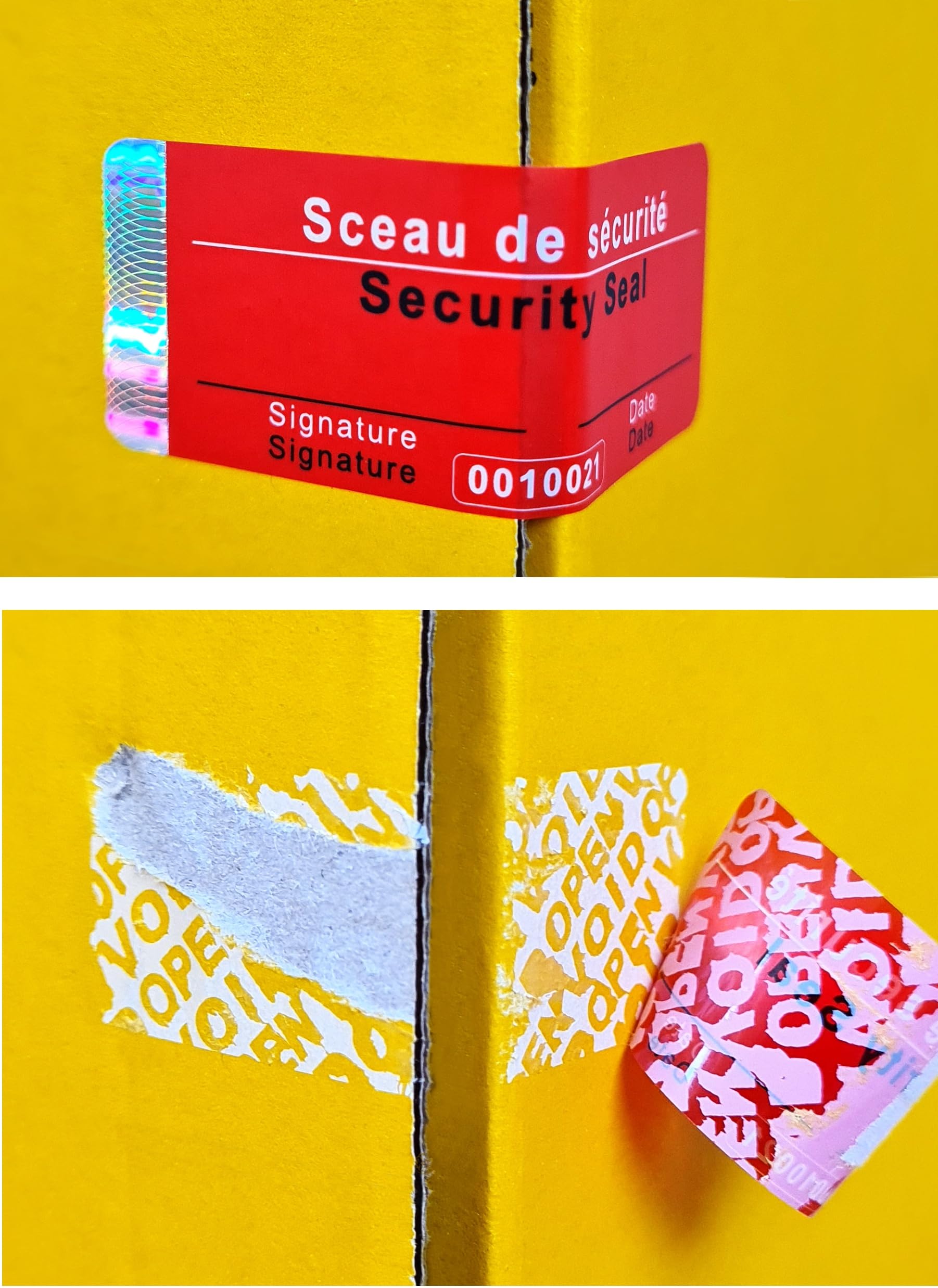 1000 pezzi - Sigillo di sicurezza con numero di serie, 70 x 25 mm, rosso, scrivibile, adesivi di sicurezza, sigilli, etichette di sicurezza, etichette di sicurezza, etichette autoadesive, sigillo di