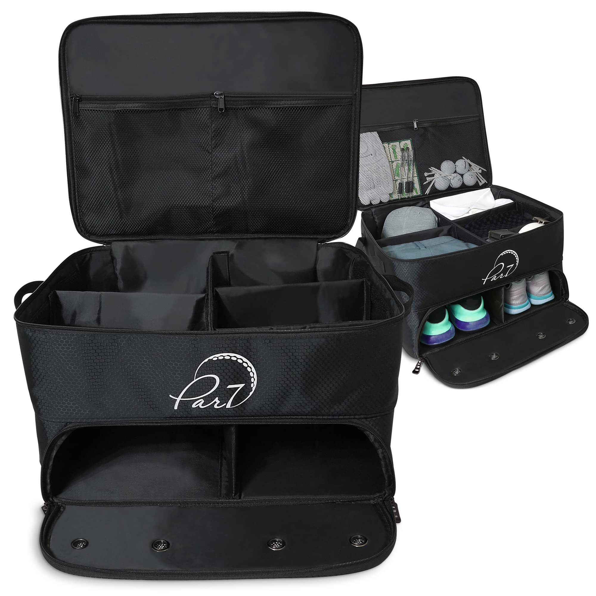 Par7 Golf Trunk Organizer 2 Pair Shoes and Accessories Storage