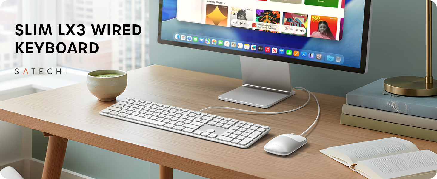 Amazon.com: Satechi Slim LX3 Wired Keyboard, Full-Size Design with