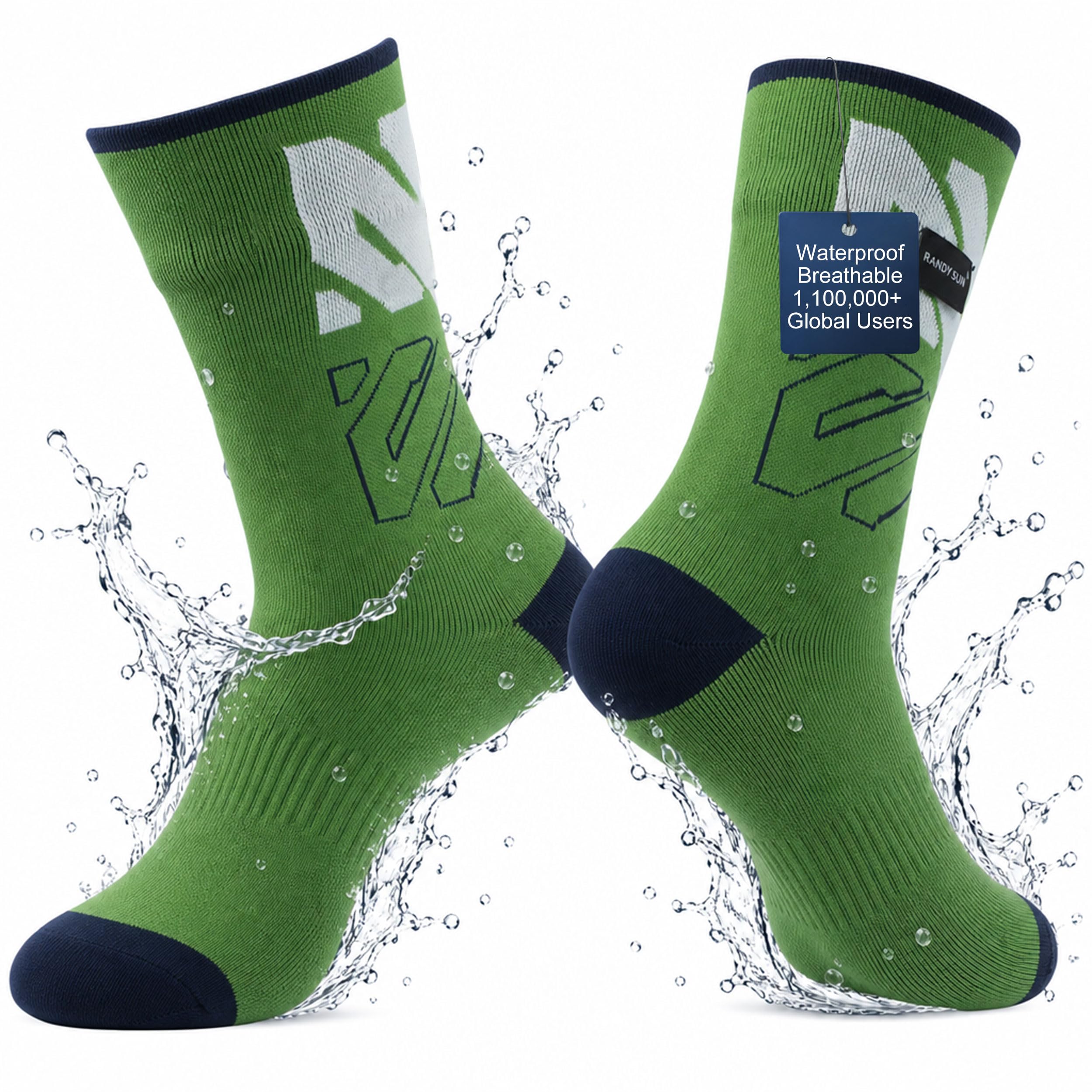 RANDY SUN Waterproof Breathable Socks, [SGS Certified] Unisex Skiing Trekking Hiking Wading Trail Socks