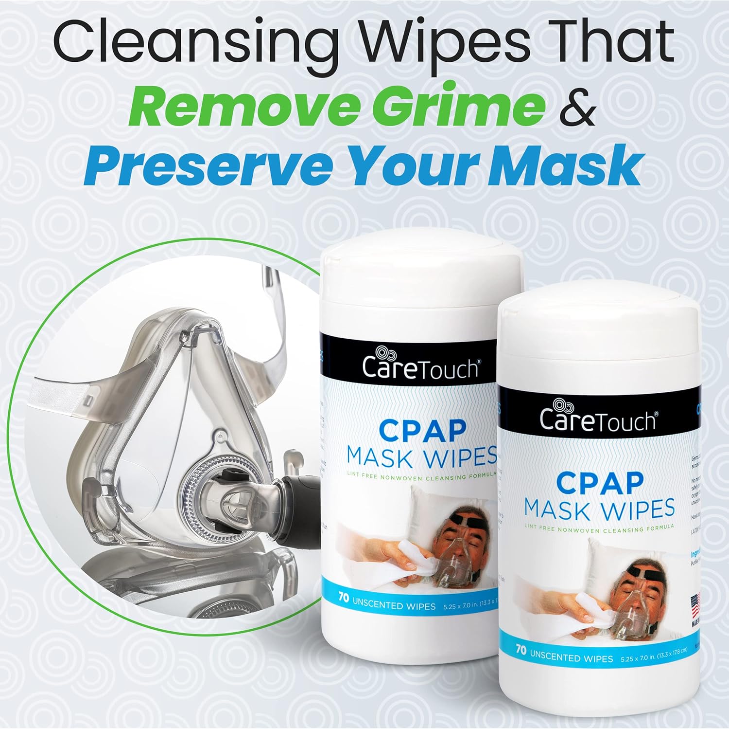 CPAP Wipes | CPAP Cleaner | 2 Packs of 70 Unscented CPAP Mask Wipes (140 Total) : Health & Household