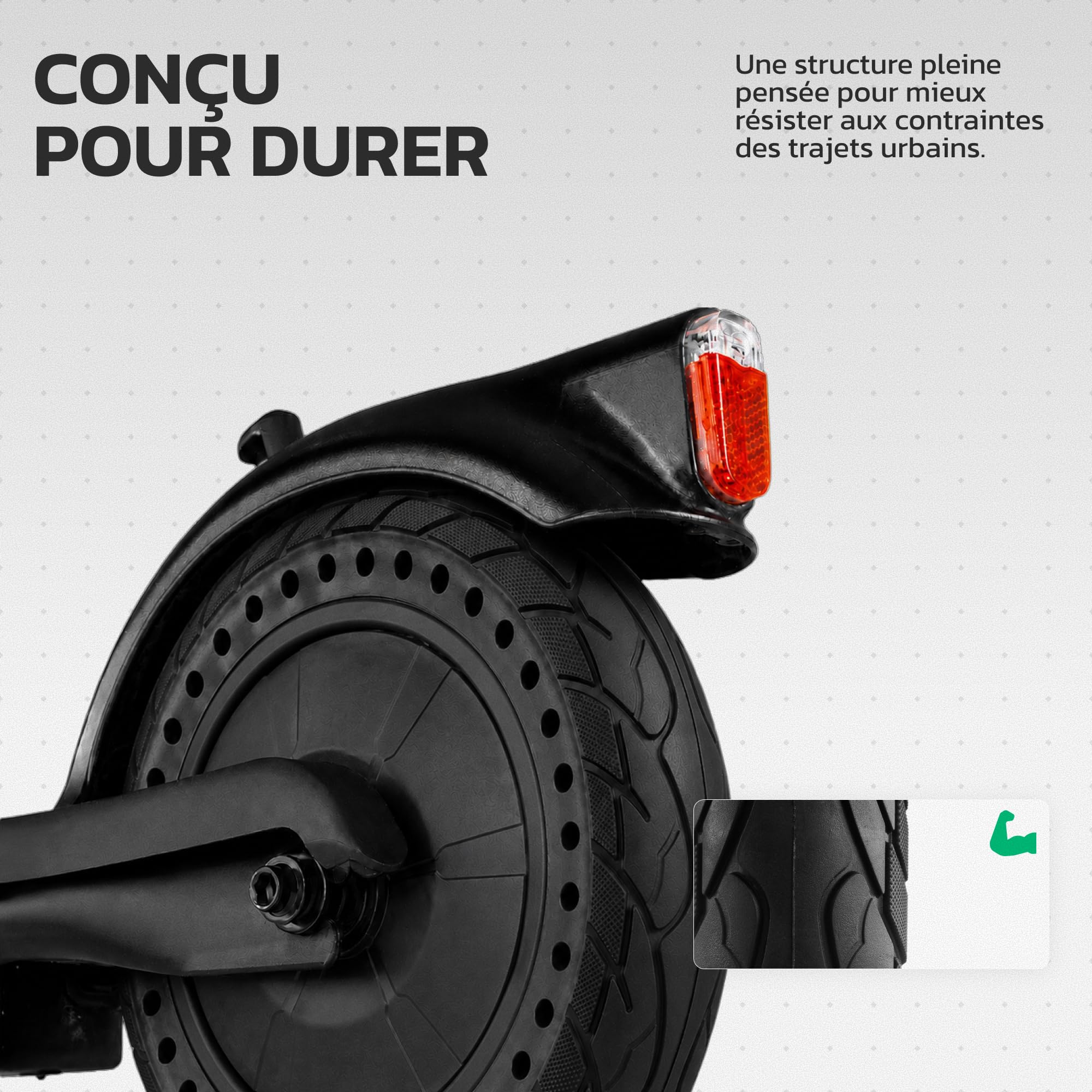 MOOVMOOV Pneu Plein 10x2.125 - Pour Trottinette Électrique Pure Air, SoFlow S06, Vivobike S2 & S3 Max, etc. - Pneu Anti-Crevaison 10x2.125 pouces