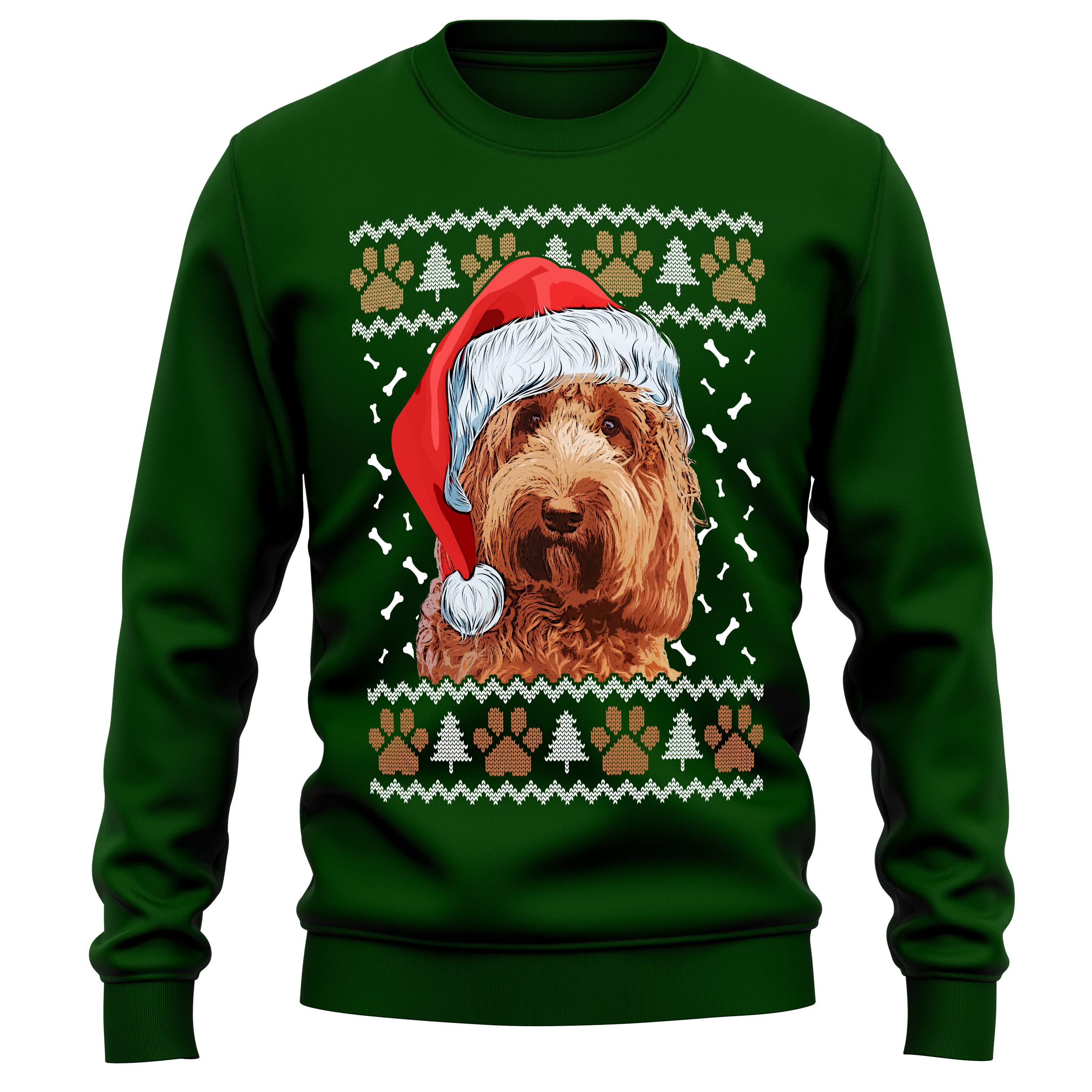 Purple Print House Cockapoo Christmas Sweatshirt Adult Xmas Jumper For Dog Owner Gifts Autumn Winter Puppy Walks Sweater For Him and Her, S, Bottle