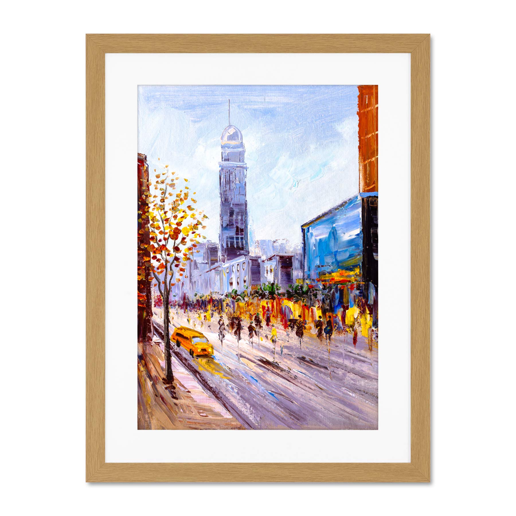Wee Blue Coo New York Cityscape Painting Large Framed Art Print Wall Poster 18x24 inch