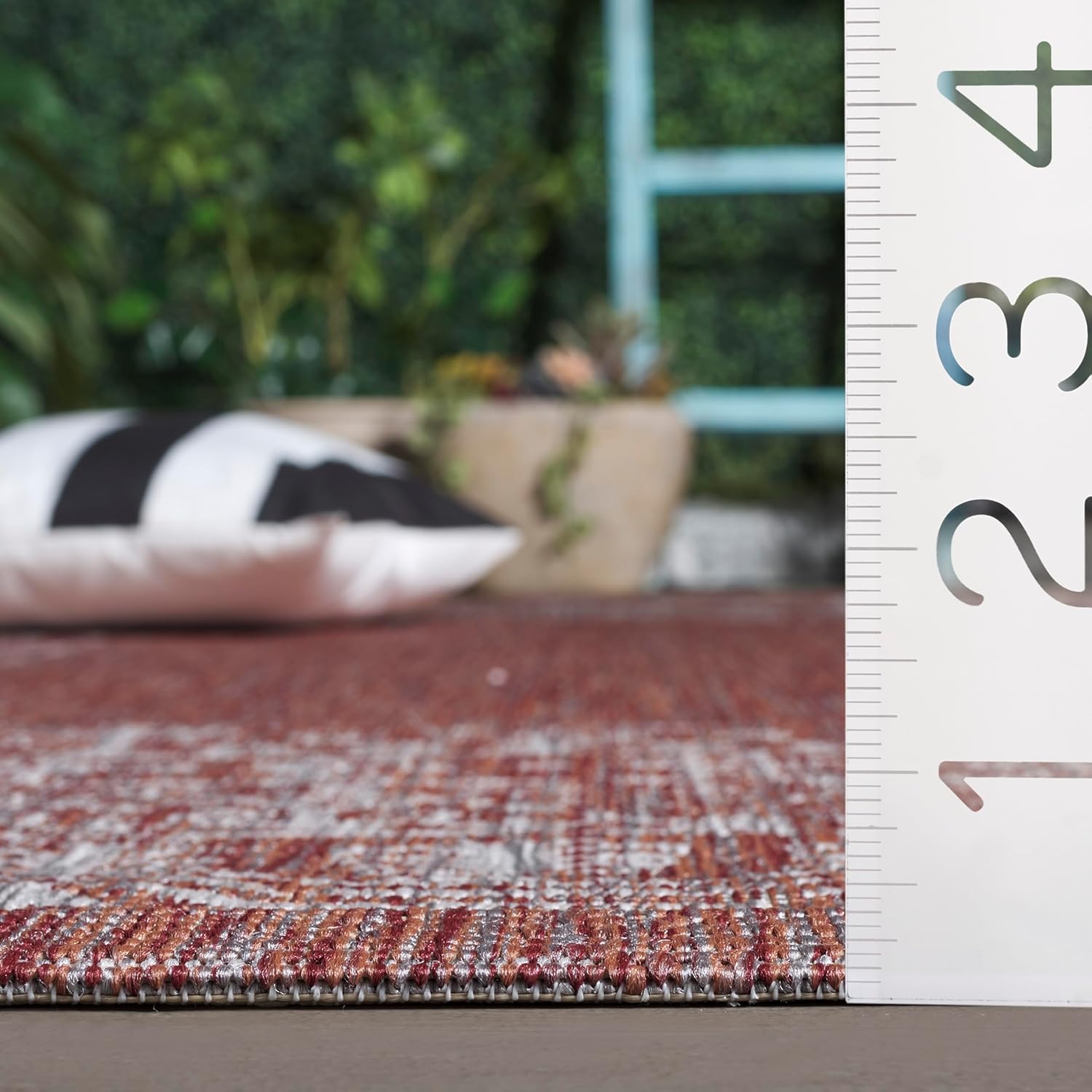 SAFAVIEH Courtyard Collection 8' x 11' Red/Beige CY8482 Indoor/ Outdoor Waterproof Easy-Cleaning Patio Backyard Mudroom Area-Rug