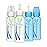 Dr. Browns Natural Flow Anti-Colic Options+ Narrow Baby Bottles, 8 oz/250ml, with Level 1 Slow Flow Nipple, 4 Pack, Blue/Clear
