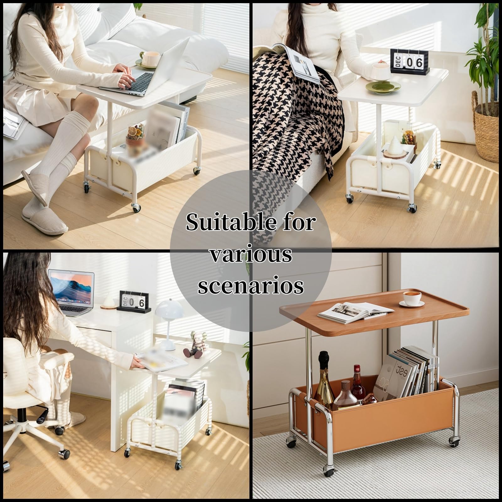 Carrello portaoggetti su ruote, carrello mobile con ripiani a 3 livelli, scaffale portatile per cucina, artigianato, bellezza o forniture per ufficio