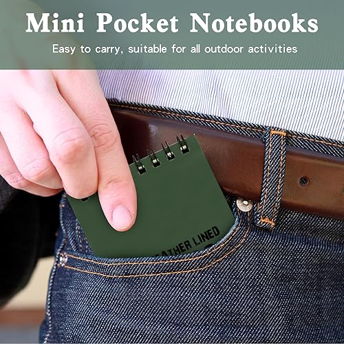 Miniatura 4 de Paquete de 10 cuadernos tácticos impermeables para todo tipo de clima, bloc de notas en espiral superior para grabación de actividades al aire libre
