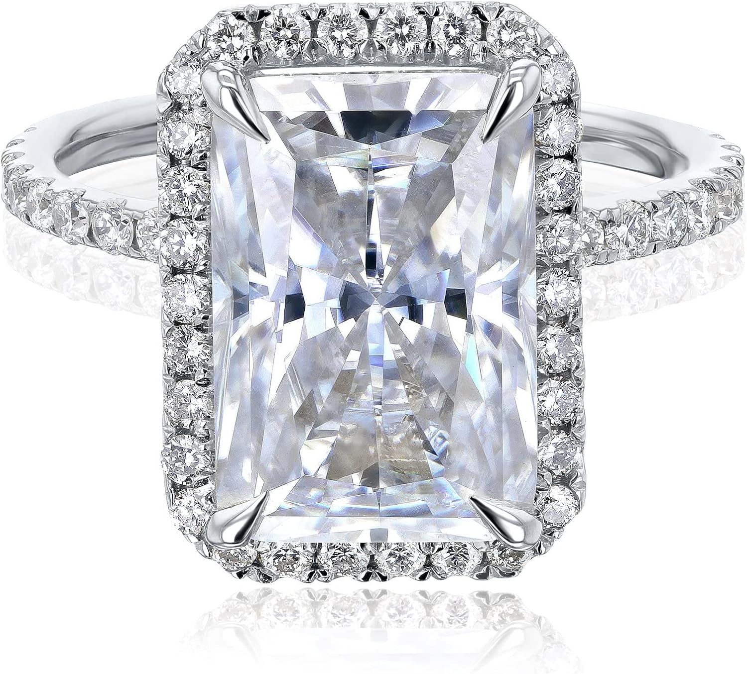 Kobelli 5 ct tw Renee Moissanite and Lab Diamond Engagement Ring