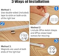 Vista 6 de Barra de luz LED interior de 12 V para automóvil, 48 luces LED con interruptor e imanes, luz blanca de 6500 K para automóvil, furgoneta, RV