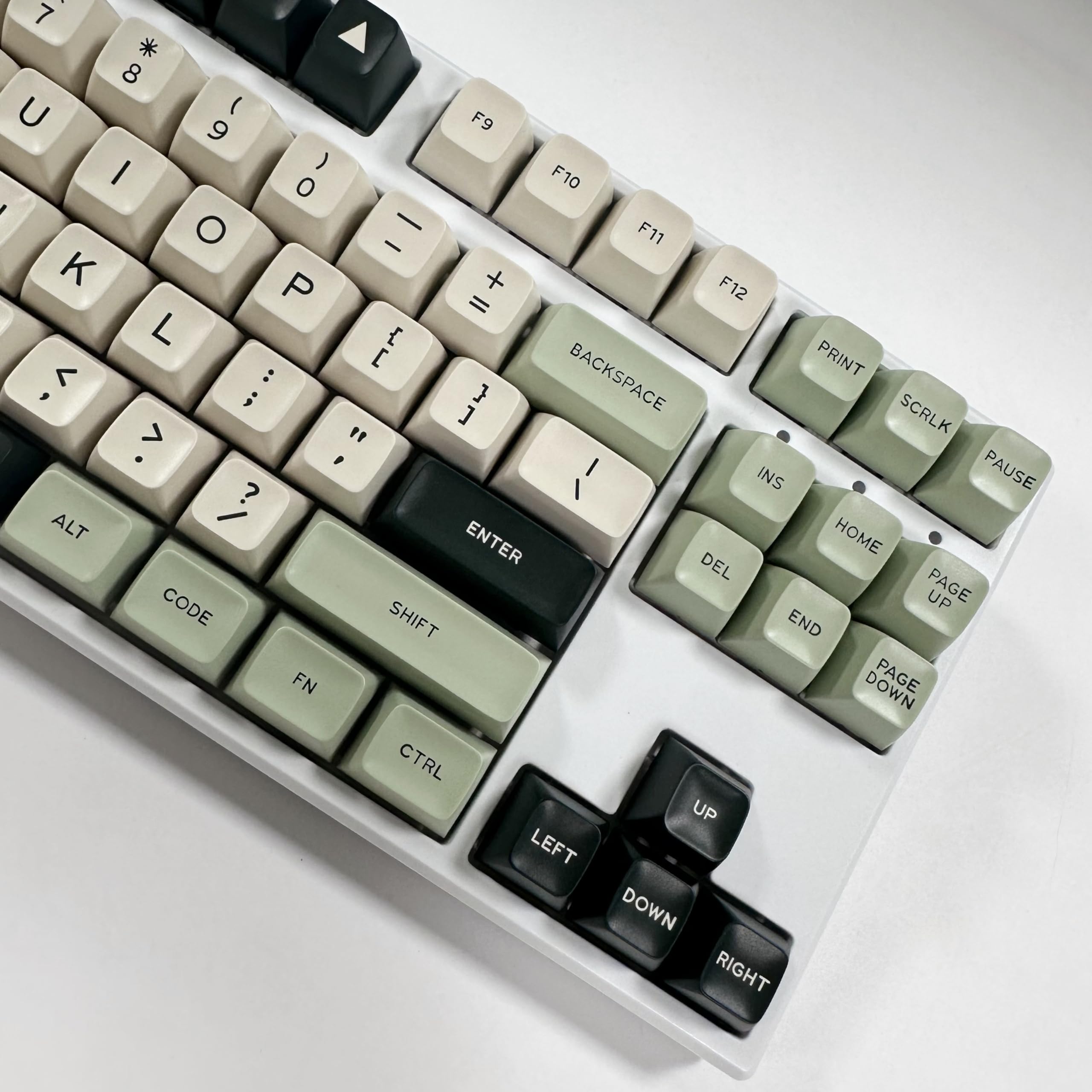 SOLIDEE PBT Double Shot SA Profile Keycaps 175 Klawisze,Keycapy niestandardowe,Grube keycapy PBT profil SA do przełączników Cherry MX do klawiatur mechanicznych,układami 60%65%75% TKL100%(Matcha)