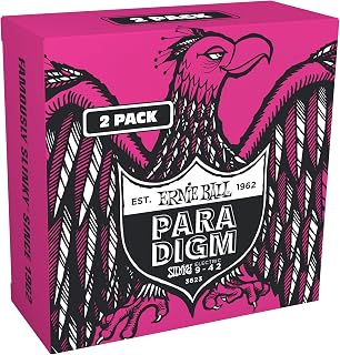 Ernie Ball Super Slinky Paradigm E-Gitarrensaiten, 2er-Pack 9-42