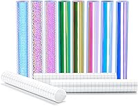 Vista 1 de Vinilo holográfico permanente, hojas de vinilo adhesivo de 12 x 12 pulgadas, 5 vinilos holográficos de ópalo + 3 vinilos holográficos