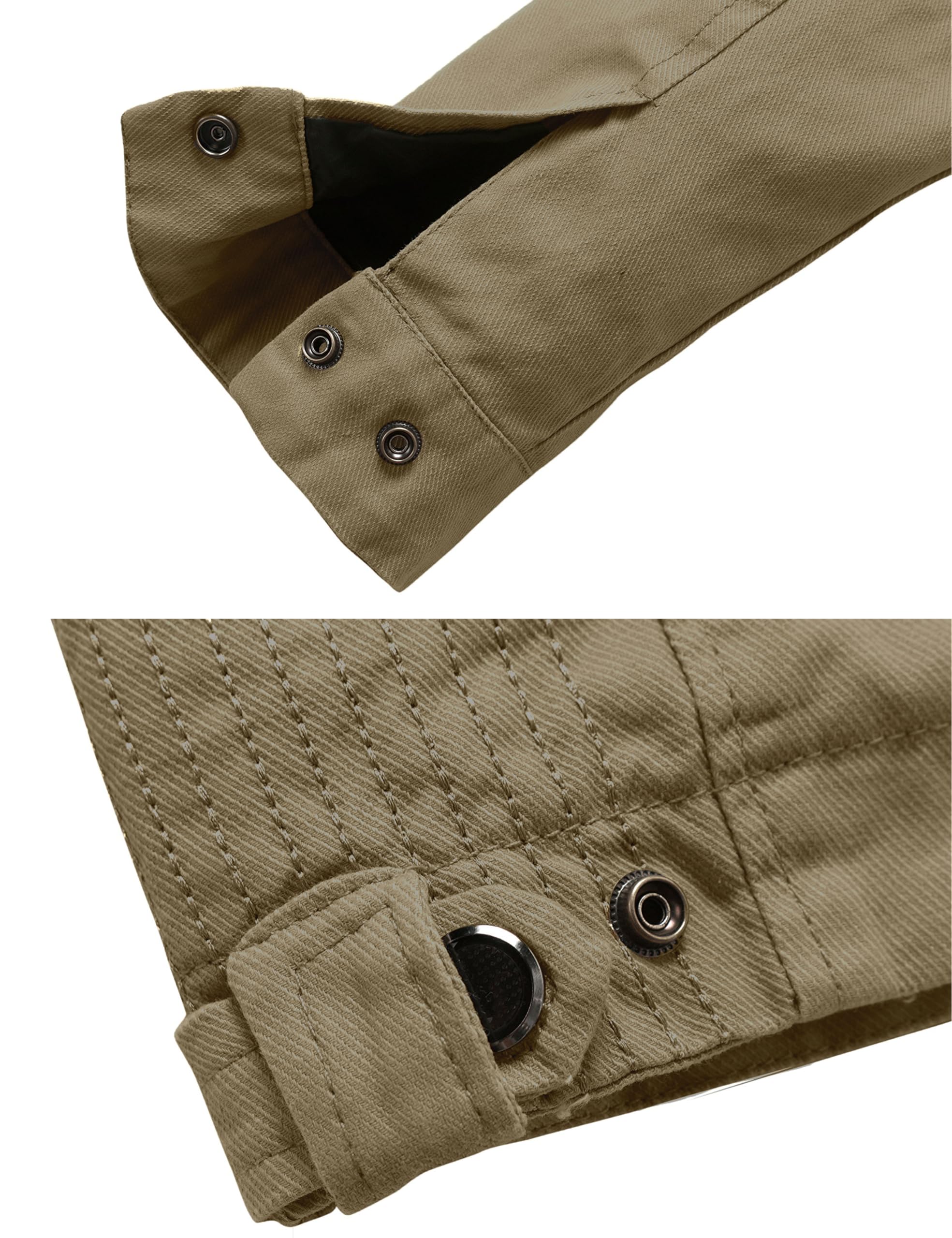 Wantdo Giubbotto Primaverile Uomo Classica Militare Giacca Autunnale | Giacca Cotone, Leggera,Cappotto con Zip,Antivento, Mezza Stagione,Outdoor, Lavoro,Casual,Escursionismo, Uso Quotidiano