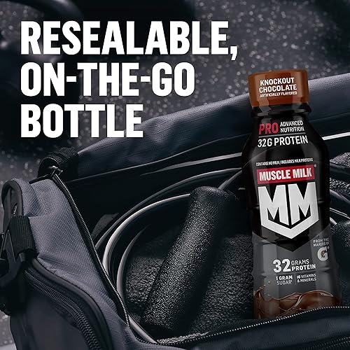 Miniatura 18 de Muscle Milk Pro Advanced Nutrition - Batido de proteínas, vainilla intensa, botella de 11.16 onzas líquidas, paquete de 12, 1.13 oz de proteína