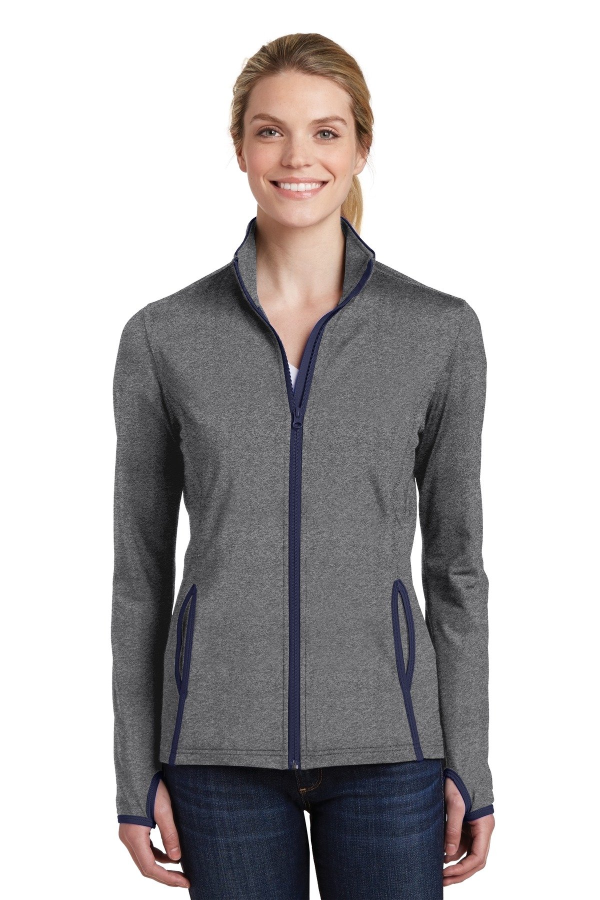 SPORT-TEKWomen's Sport-Wick Stretch Contrast Full-Zip Jacket LST853