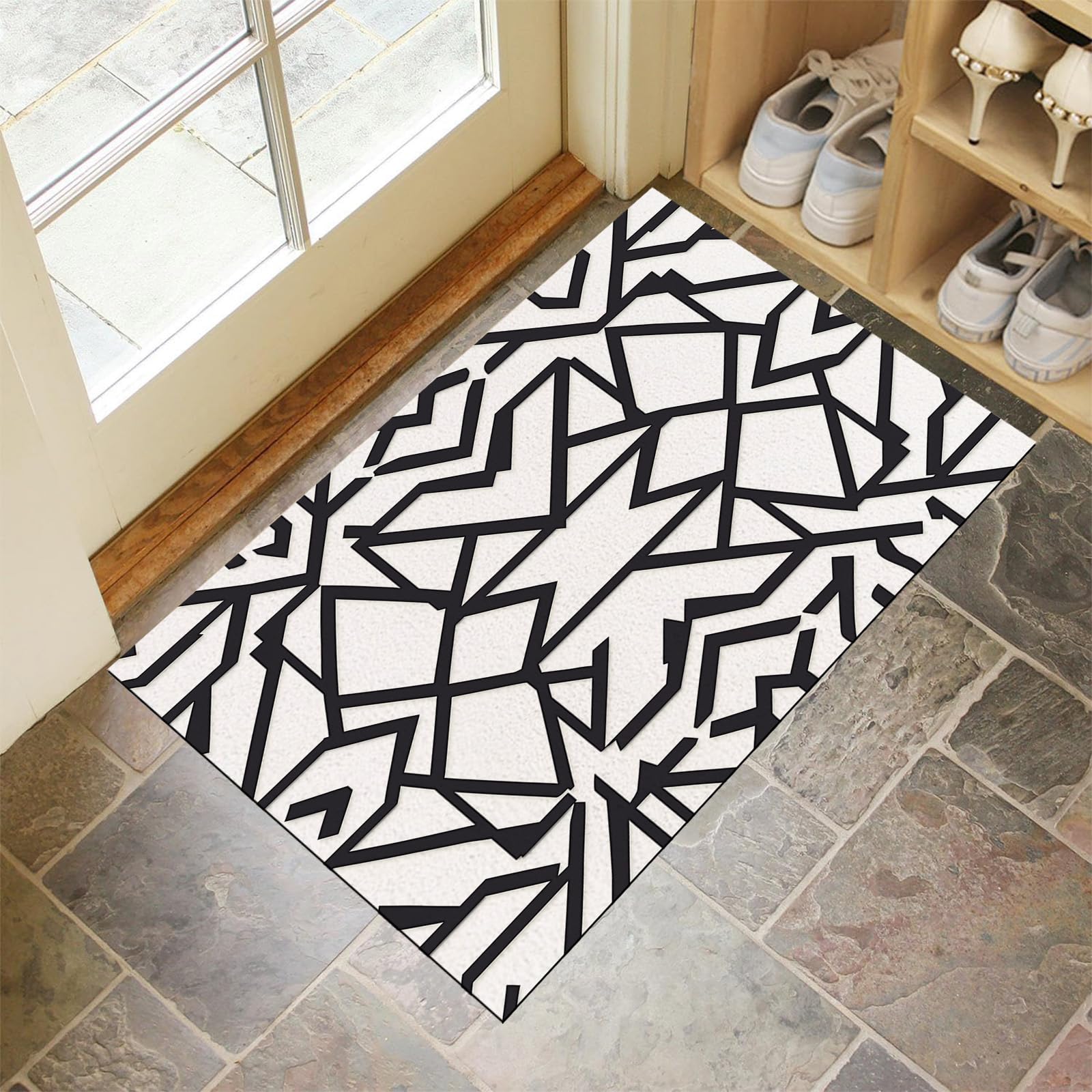 Paillasson attrape poussière 50x80cm lavable et tapis d'entrée microfibres