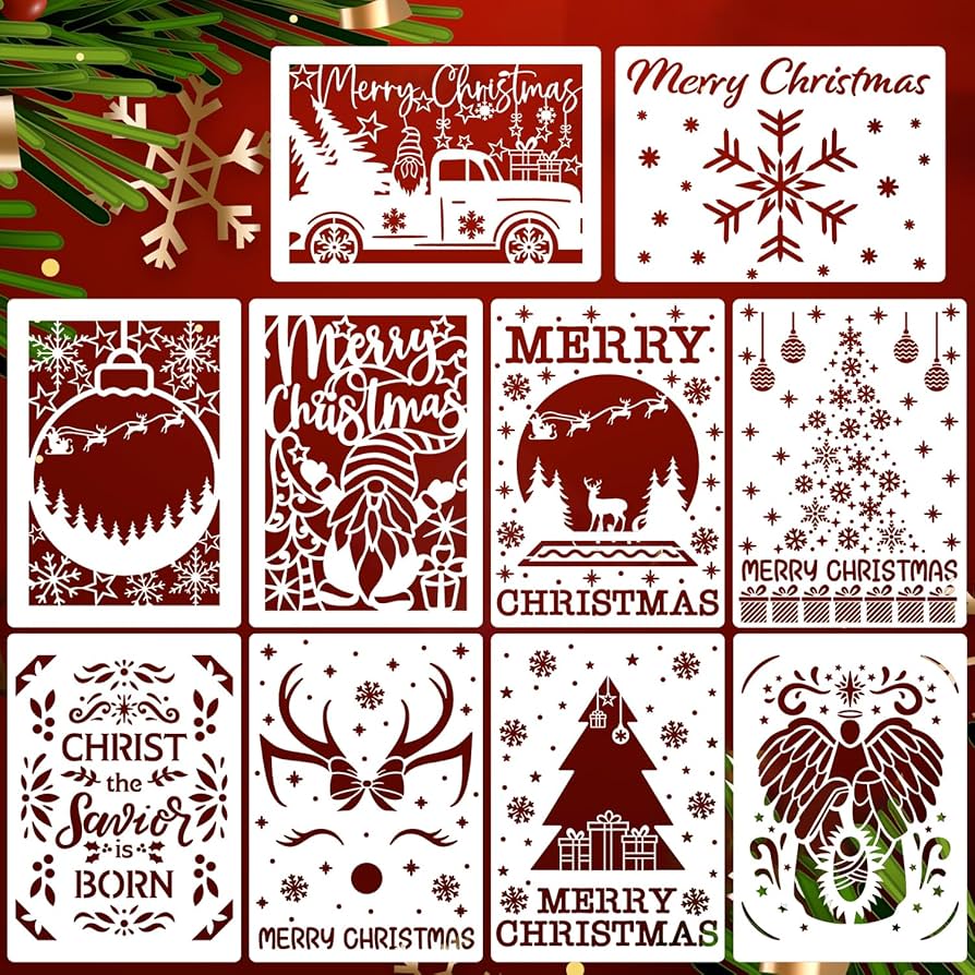 amazon-com-christmas-stencils-reusable-christmas-stencil-for-cards-7-x5-gnome-snowman-nativity-holiday-drawing-templates-for-painting-on-wood-canvas-cards-journal-crafts-arts-crafts-sewing