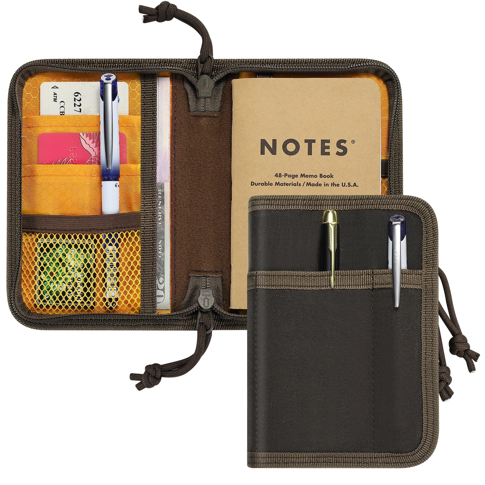 Funda de diario para notas de campo de lona encerada marrón 8.9x14 cm 7